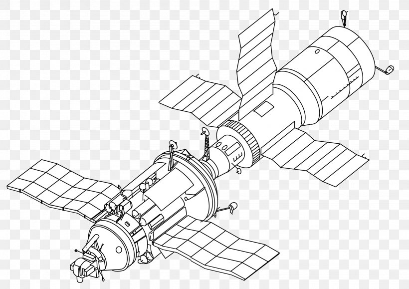 Kosmos 1686 TKS Salyut Programme Space Station, PNG, 2048x1448px, Kosmos 1686, Almaz, Artwork, Black And White, Cosmos 929 Download Free