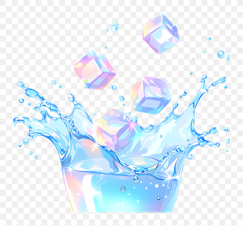 Refreshing Ice Water Splash PNG