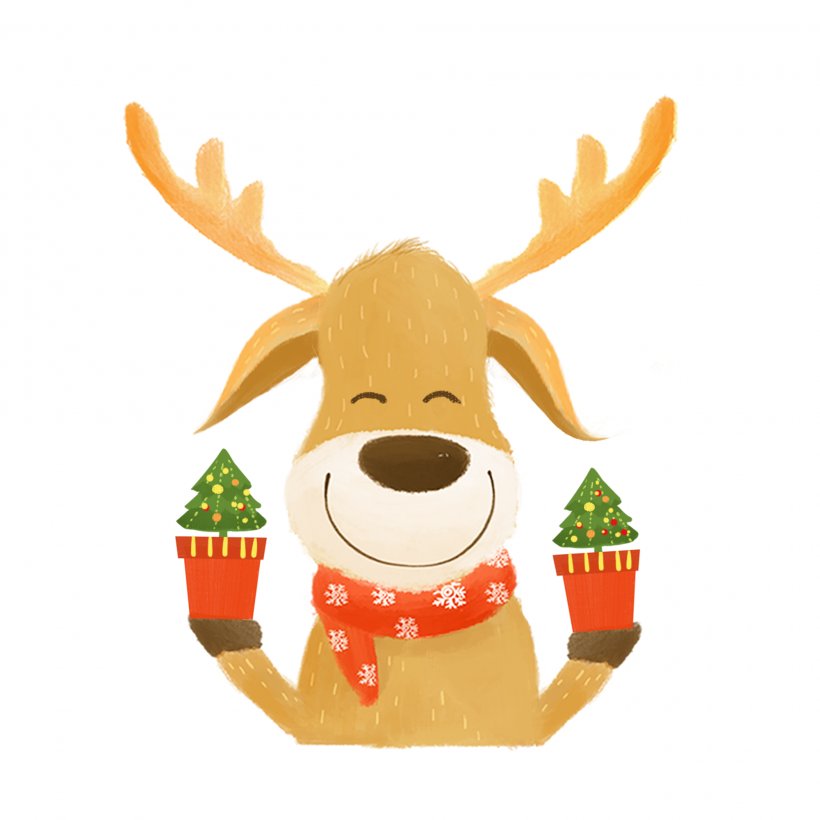 Reindeer Christmas, PNG, 2000x2000px, Deer, Animal Figure, Animation, Antler, Christmas Download Free