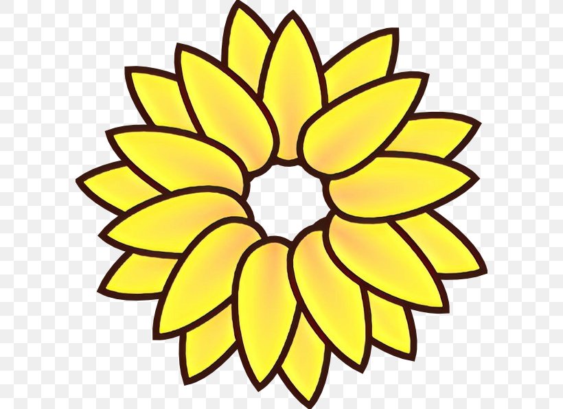 Sunflower, PNG, 600x596px, Cartoon, Flower, Plant, Sunflower, Yellow Download Free