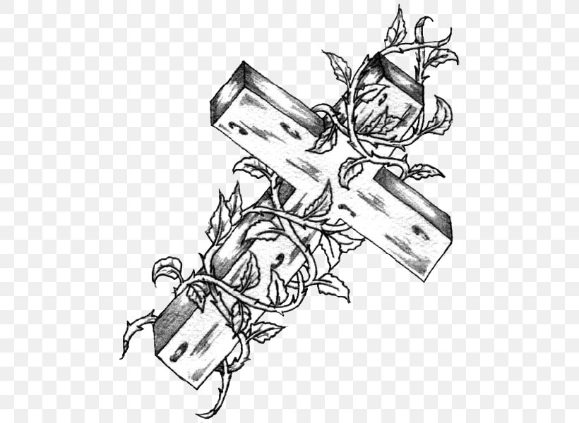 Tattoo Drawing Christian Cross, PNG, 492x600px, Tattoo, Art, Artwork, Automotive Design, Black And White Download Free