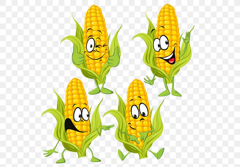 Maize Royalty-free Cartoon Sweet Corn, PNG, 584x570px, Maize, Art, Cartoon,  Commodity, Fictional Character Download Free