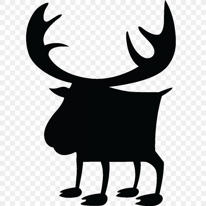 Reindeer Moose Clip Art Drawing, PNG, 1200x1200px, Reindeer, Antler, Artwork, Black, Black And White Download Free