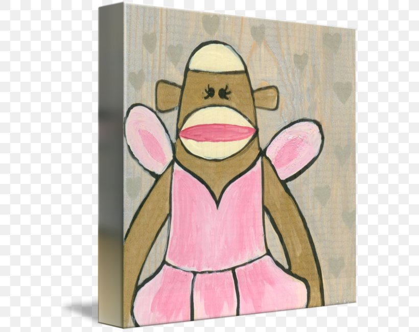 Sock Monkey Paper Gallery Wrap, PNG, 589x650px, Monkey, Art, Canvas, Cartoon, Character Download Free