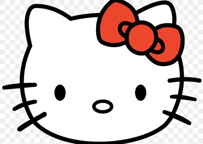 Hello Kitty Drawing Clip Art, PNG, 900x640px, Hello Kitty, Area, Black And White, Cartoon, Drawing Download Free