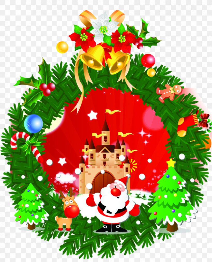 Christmas Tree Santa Claus Christmas Ornament Garland, PNG, 828x1024px, Christmas Tree, Background Light, Christmas, Christmas Decoration, Christmas Gift Download Free