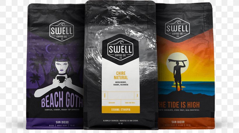 Del Mar Swell Coffee Co Roasting Sherman Library & Gardens, PNG, 836x465px, Del Mar, Brand, Breakfast, California, Coffee Download Free
