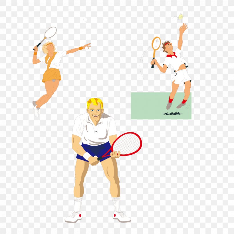 Tennis Illustration, PNG, 2000x2000px, Tennis, Area, Art, Ball, Cartoon Download Free