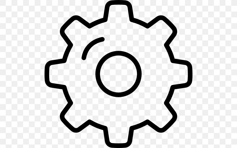 Gear, PNG, 512x512px, Gear, Area, Black And White, Icon Design, Line Art Download Free