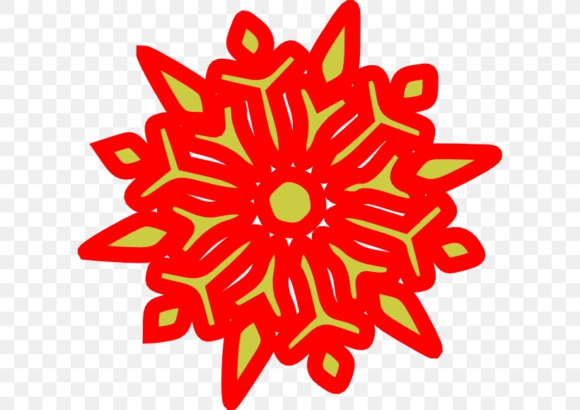 Snowflake Red Green Color Clip Art, PNG, 600x579px, Snowflake, Blue, Chrysanths, Color, Cut Flowers Download Free