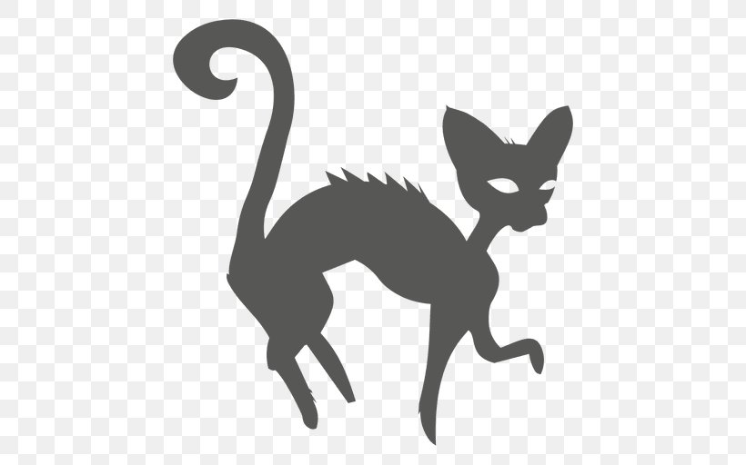 Halloween Whiskers Silhouette Kitten Clip Art, PNG, 512x512px, Halloween, Black, Black And White, Carnivoran, Cat Download Free