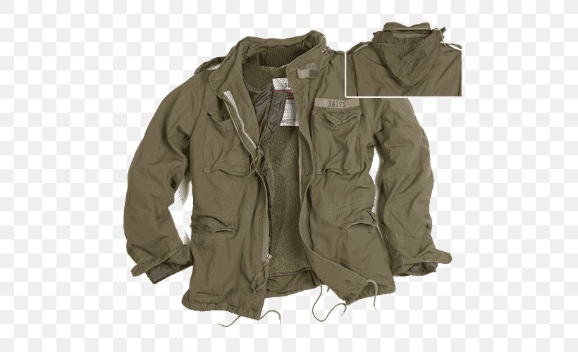 M-1965 Field Jacket Military Surplus Olive, PNG, 500x500px, M1965 Field Jacket, Army, Beige, Clothing, Coat Download Free