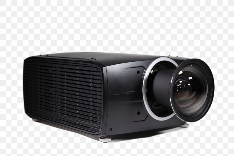 Multimedia Projectors Barco Home Theater Systems Digital Light Processing, PNG, 5616x3744px, 4k Resolution, Multimedia Projectors, Baldr, Barco, Camera Lens Download Free