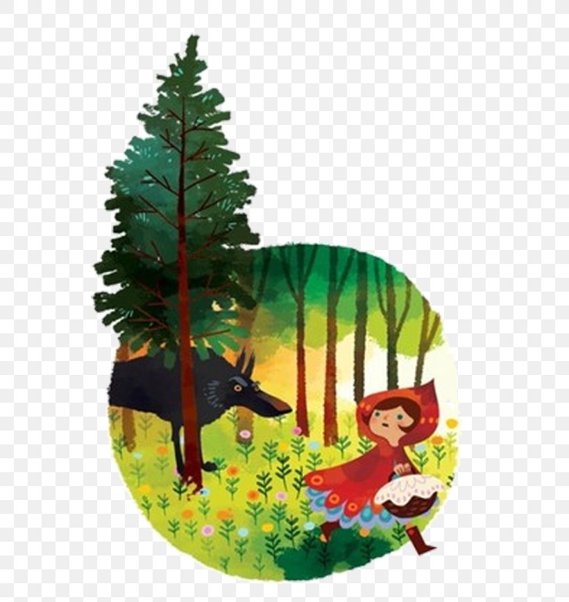 Big Bad Wolf Little Red Riding Hood Gray Wolf Illustration, PNG, 602x867px, Big Bad Wolf, Art, Cartoon, Christmas, Christmas Decoration Download Free