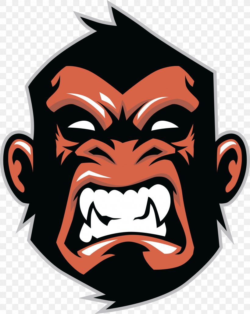 Gorilla Chimpanzee Logo Monkey, PNG, 2246x2831px, Gorilla, Cartoon,  Chimpanzee, Face, Facial Hair Download Free
