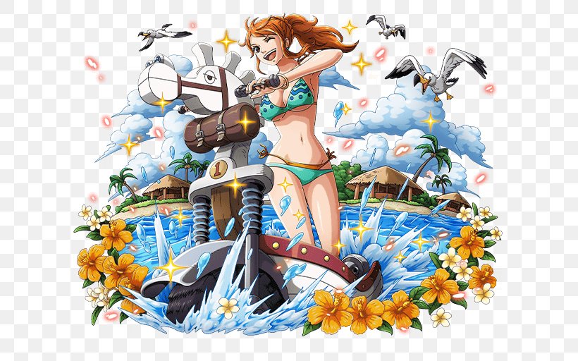 Nami One Piece Treasure Cruise Roronoa Zoro Usopp Monkey D. Luffy, PNG, 640x512px, Watercolor, Cartoon, Flower, Frame, Heart Download Free