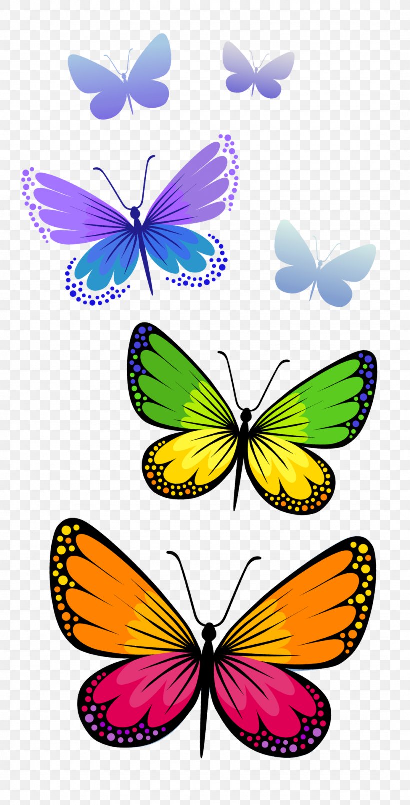 Butterfly Desktop Wallpaper Clip Art, PNG, 1075x2110px, Butterfly, Bing, Brush Footed Butterfly, Butterflies And Moths, Color Download Free