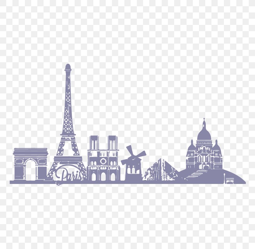 Paris Wall Decal Silhouette Skyline Mural, PNG, 800x800px, Paris, Art, Brand, Decorative Arts, Landmark Download Free