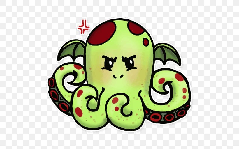 Octopus The Call Of Cthulhu Sticker Telegram, PNG, 512x512px, Watercolor, Cartoon, Flower, Frame, Heart Download Free