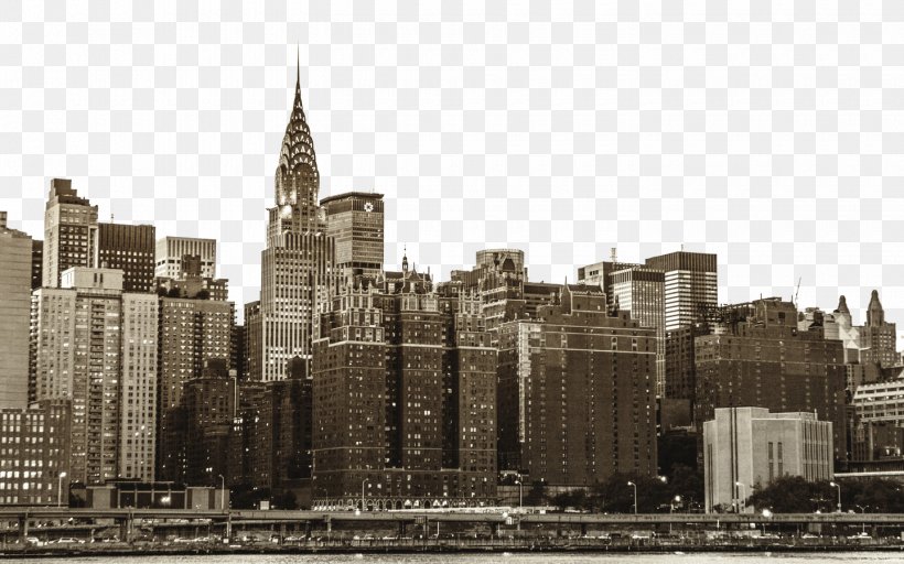 Chrysler Building Skyscraper Skyline, PNG, 1440x900px, Chrysler Building, Black And White, Broadway, Building, City Download Free