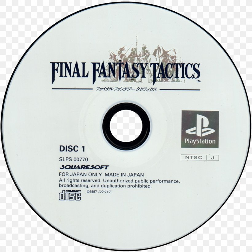 Final Fantasy Tactics Compact Disc PlayStationのゲームタイトル一覧 (1997年) Cover Art, PNG, 1000x1000px, Final Fantasy Tactics, Book, Brand, Compact Disc, Computer Hardware Download Free
