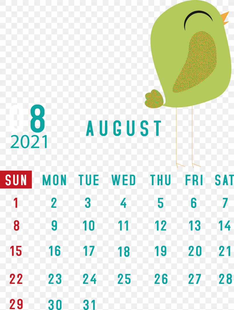 August 2021 Calendar August Calendar 2021 Calendar, PNG, 2271x3000px, 2021 Calendar, Calendar System, Geometry, Green, Line Download Free