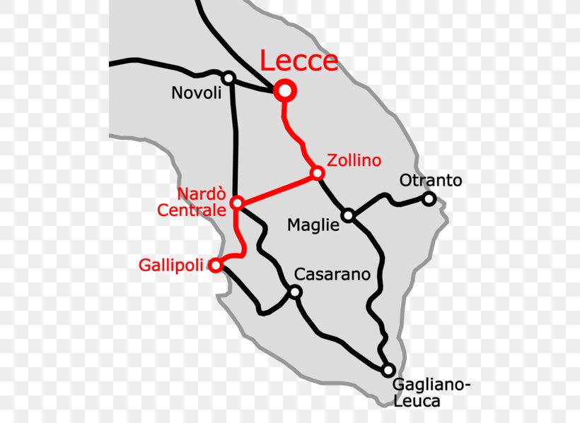 Novoli-Gagliano Del Capo Railway Maglie–Gagliano Del Capo Railway Train Gallipoli, Apulia Gallipoli–Casarano Railway, PNG, 511x599px, Train, Area, Diagram, Maglie, Map Download Free