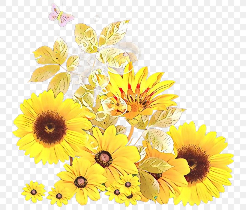 Sunflower, PNG, 742x700px, Cartoon, Cut Flowers, Daisy Family, Flower, Flowering Plant Download Free