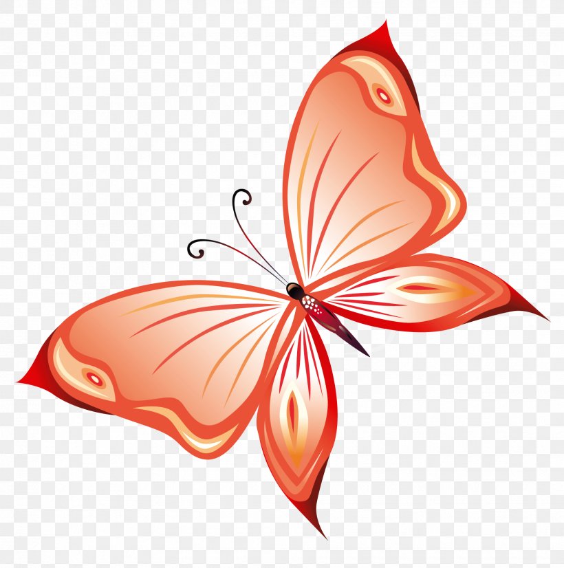 Butterfly Red Greta Oto Clip Art, PNG, 1864x1878px, Watercolor, Cartoon, Flower, Frame, Heart Download Free