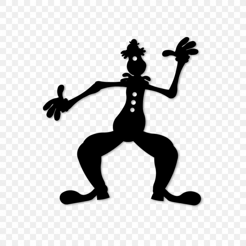 Silhouette Clown Shadow Play Puppetry, PNG, 1000x1000px, Silhouette, Art, Black And White, Cartoon, Circus Download Free