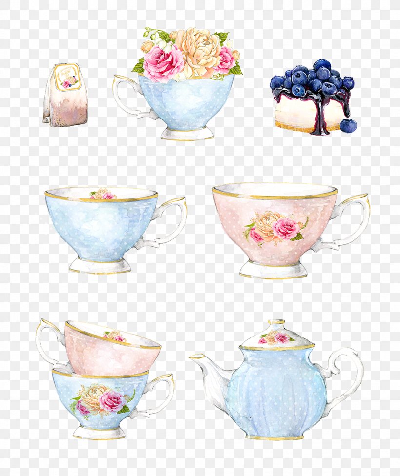 Tea Watercolor Painting Illustration, PNG, 1024x1219px, Tea, Cake, Ceramic, Coffee Cup, Cup Download Free