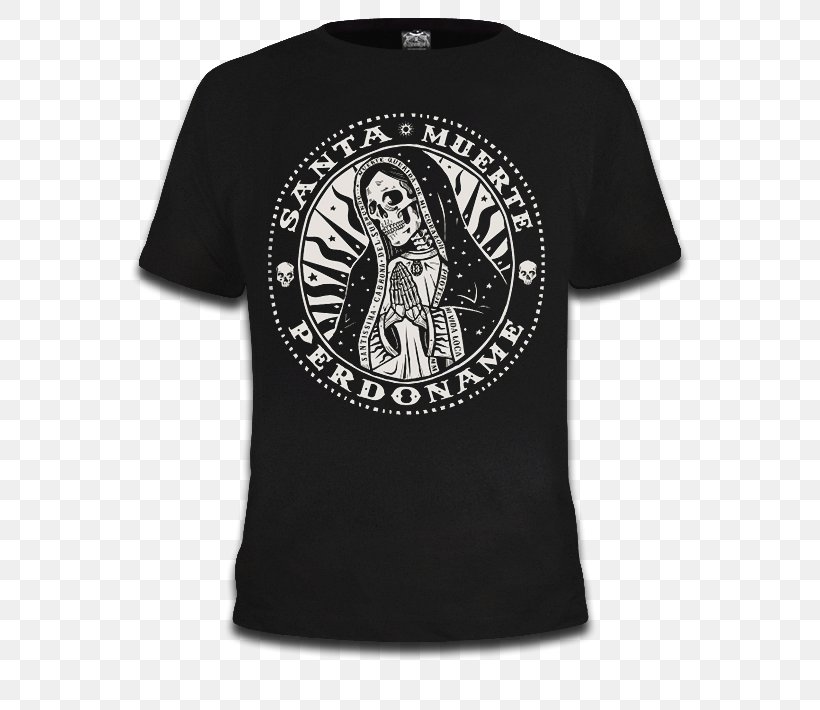 T-shirt Santa Muerte Death Mexicans Sleeve, PNG, 568x710px, Tshirt, Black, Bluza, Brand, Chicano Download Free