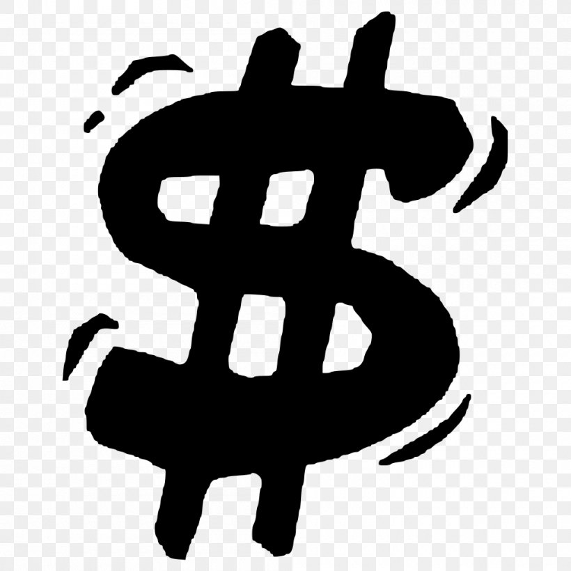 Dollar Sign Clip Art, PNG, 1000x1000px, Dollar Sign, Black And White, Currency Symbol, Dollar, Logo Download Free