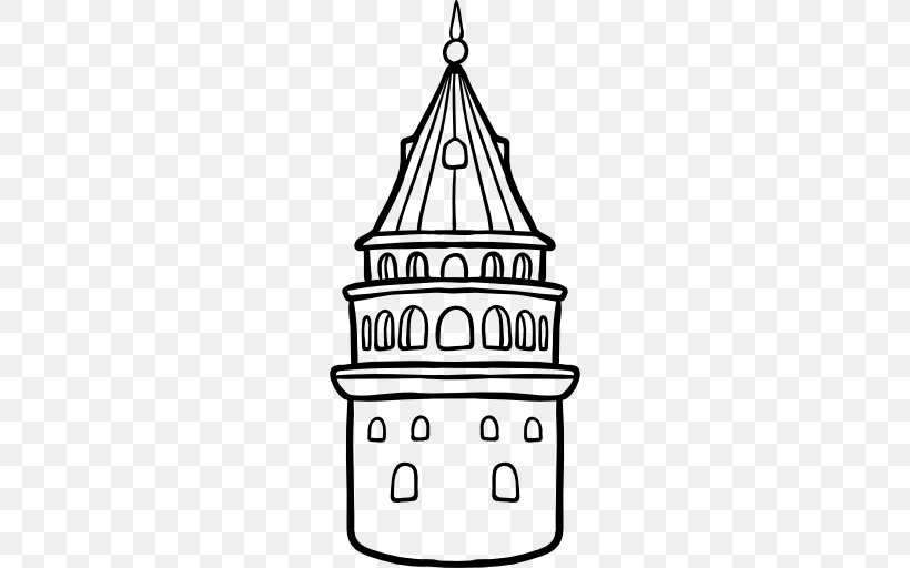 Galata Tower Maiden's Tower Computer Icons, PNG, 512x512px, Galata Tower, Black And White, Chartres Cathedral, Galata, Line Art Download Free