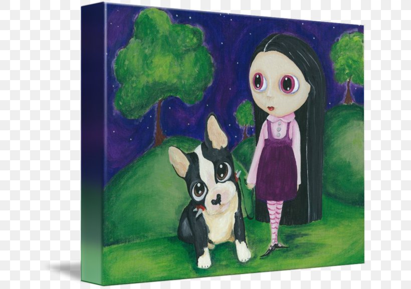 Boston Terrier Dog Breed Painting Puppy Art, PNG, 650x577px, Watercolor, Cartoon, Flower, Frame, Heart Download Free