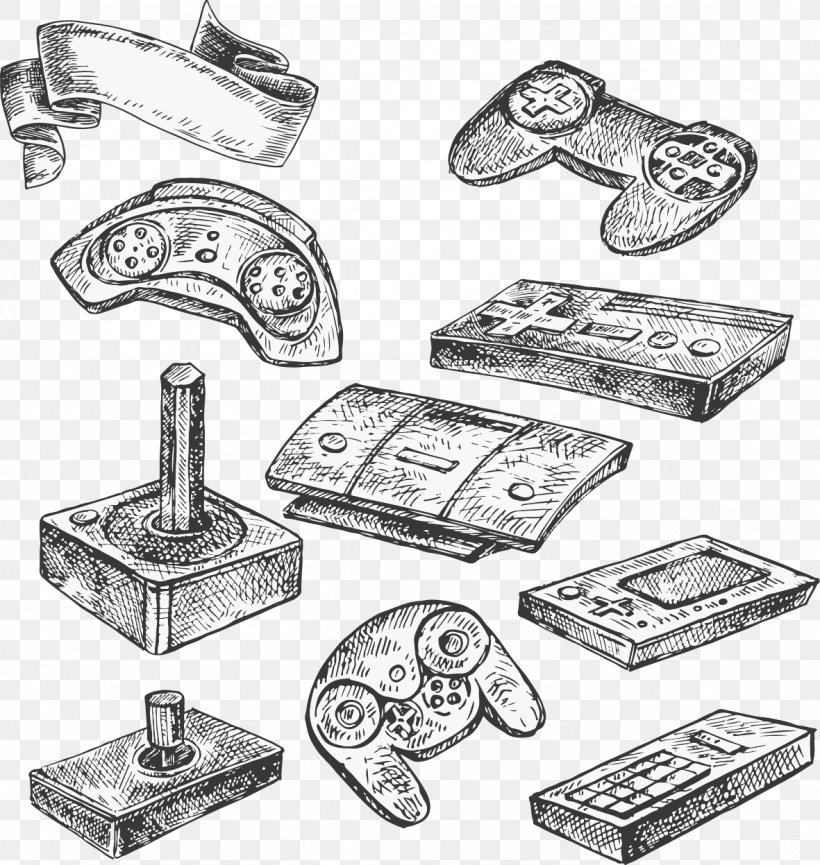 Joystick Gamepad Game Controller Video Game Console, PNG, 1181x1247px, Joystick, Black And White, Body Jewelry, Computer Graphics, Game Controllers Download Free