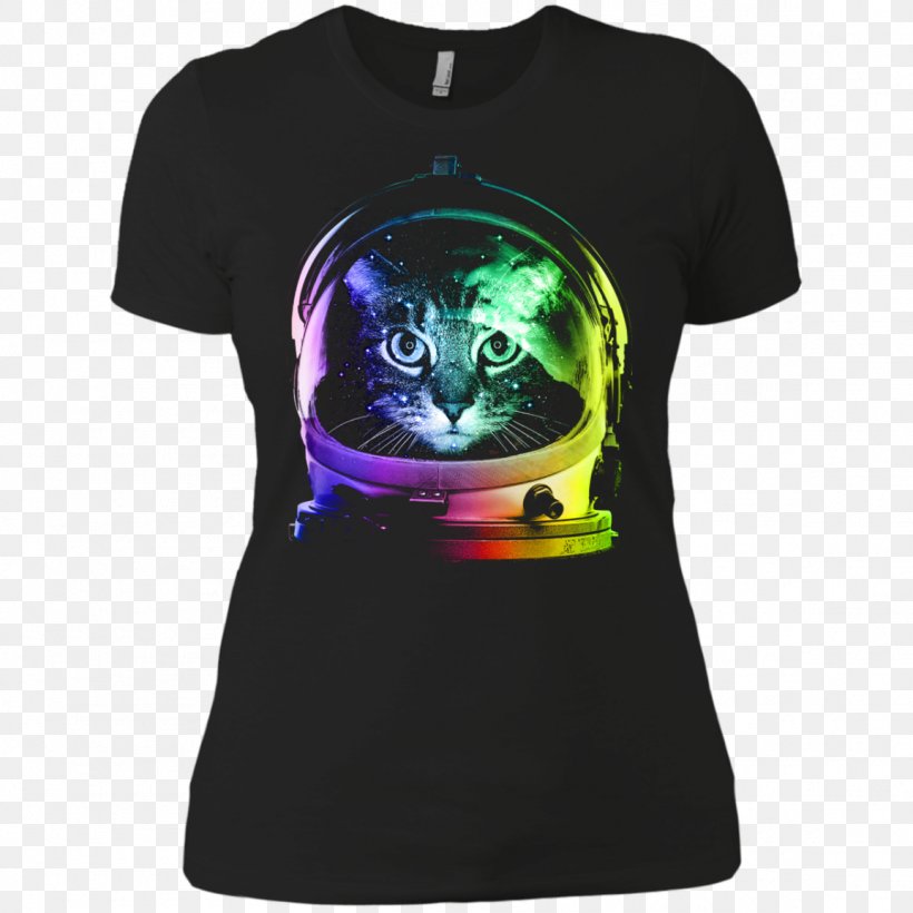 Long-sleeved T-shirt Hoodie Cat, PNG, 1155x1155px, Tshirt, All Over Print, Astronaut, Black, Brand Download Free