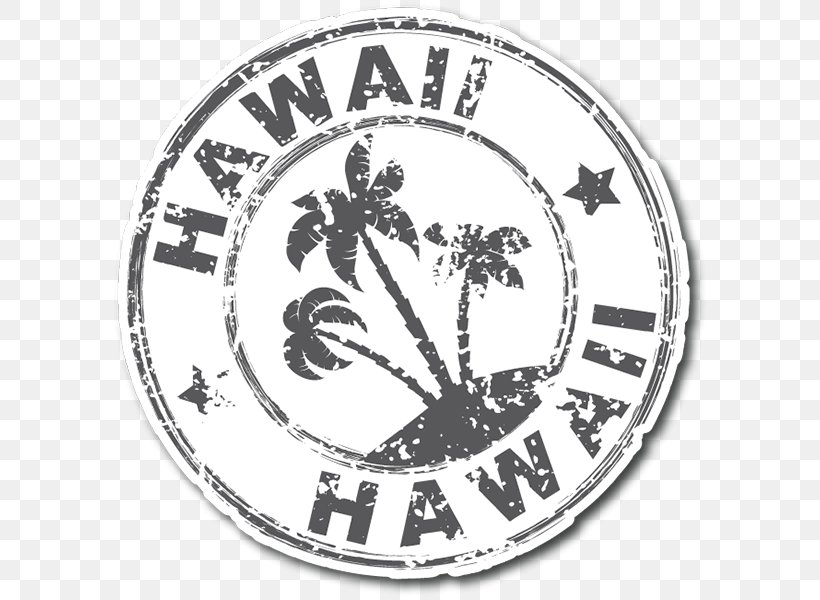 Hawaii Paper Sticker Decal Postage Stamps, PNG, 600x600px, Hawaii, Area, Black And White, Brand, Bumper Sticker Download Free