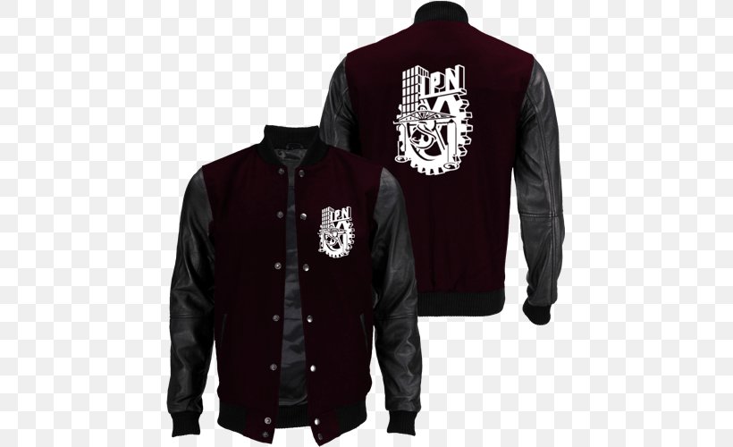 Leather Jacket Instituto Politécnico Nacional T-shirt ESCOM Sleeve, PNG, 500x500px, Leather Jacket, Brand, Clothing, Escom, Flight Jacket Download Free