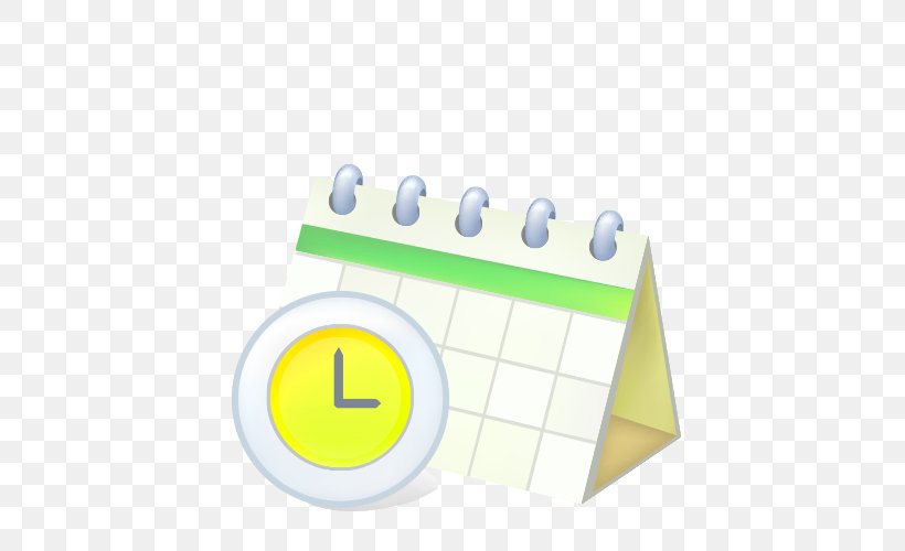 Calendar Web Template Time Clock, PNG, 500x500px, Yellow, Area, Brand, Calendar, Clock Download Free