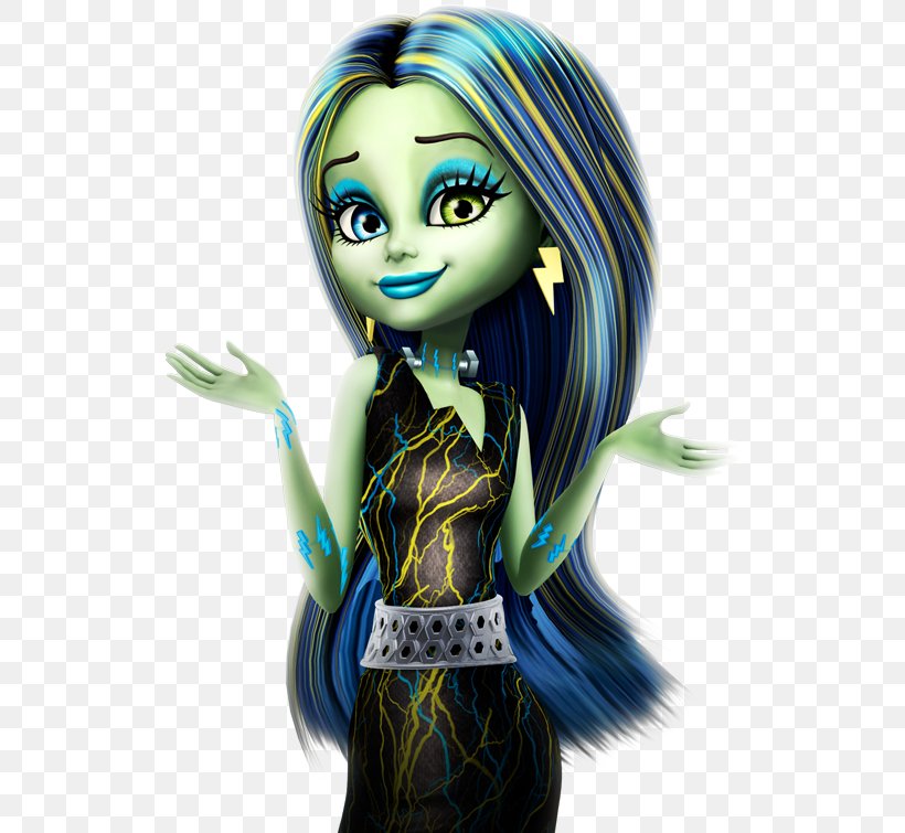 Monster High: Freaky Fusion Frankie Stein Doll Toy, PNG, 520x755px, Monster High Freaky Fusion, Art, Black Hair, Doll, Dressup Download Free