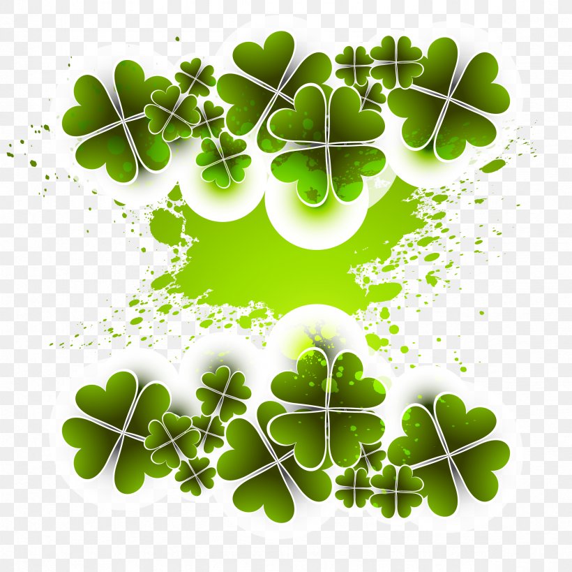 Clover And Ink Vector Material, PNG, 2362x2362px, Fourleaf Clover, Branch, Clover, Computer Graphics, Grass Download Free