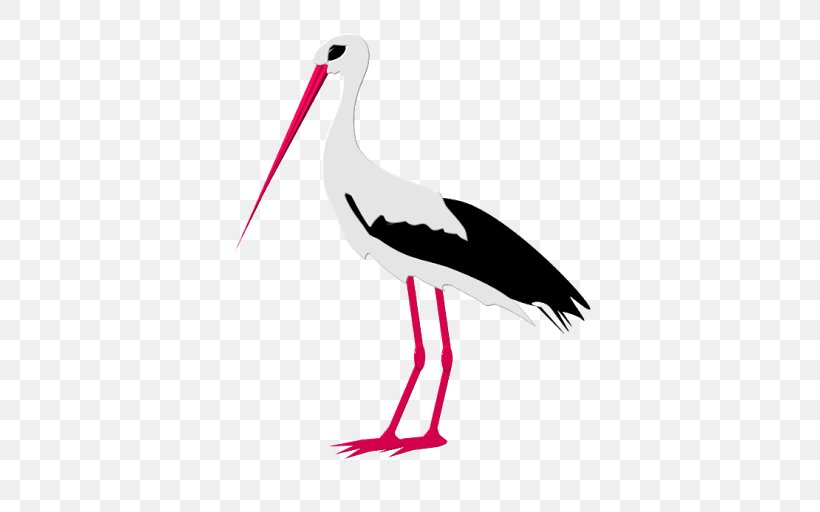 White Stork Clip Art Bird Beak Vector Graphics, PNG, 512x512px, White Stork, Beak, Bird, Ciconiiformes, Crane Download Free