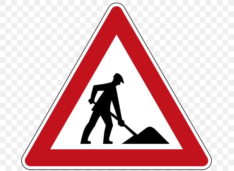 Roadworks Traffic Sign Road Signs In Singapore, PNG, 673x600px, Roadworks, Area, Brand, Construction, Logo Download Free