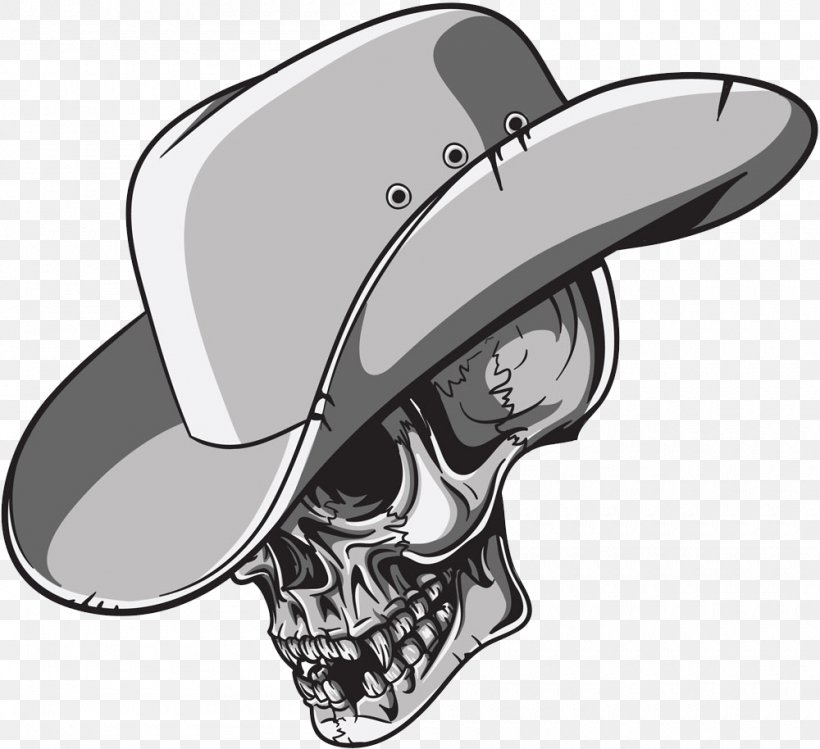 T-shirt Skull Cowboy Hat, PNG, 1000x914px, Tshirt, Automotive Design, Black And White, Bone, Cap Download Free
