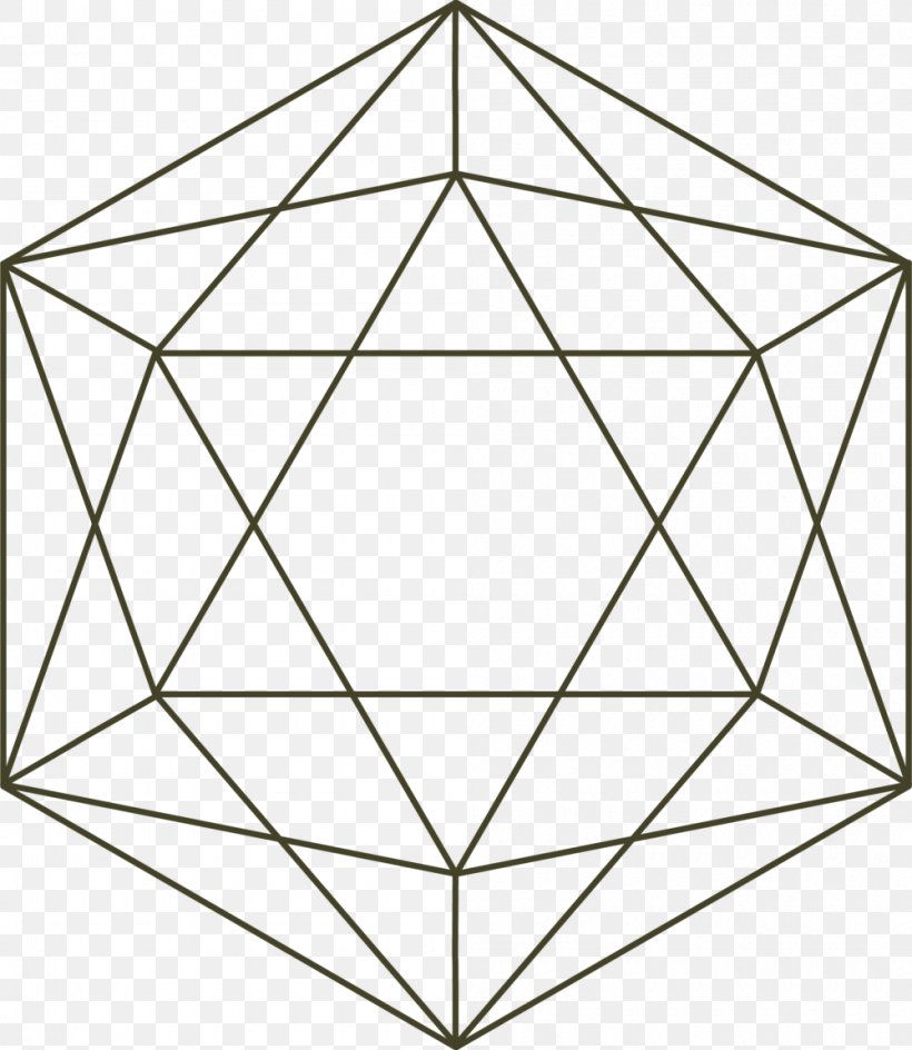 Regular Icosahedron Platonic Solid Regular Polyhedron, PNG, 1000x1152px, Regular Icosahedron, Area, Black And White, Dodecahedron, Edge Download Free