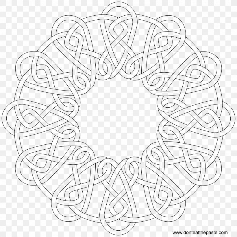 Celtic Knot Coloring Book Embroidery Pattern, PNG, 1600x1600px, Celtic Knot, Adult, Area, Black And White, Celtic Art Download Free