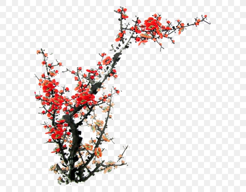 Download Ink Wash Painting, PNG, 640x640px, Ink Wash Painting, Blossom, Branch, Cdr, Cherry Blossom Download Free