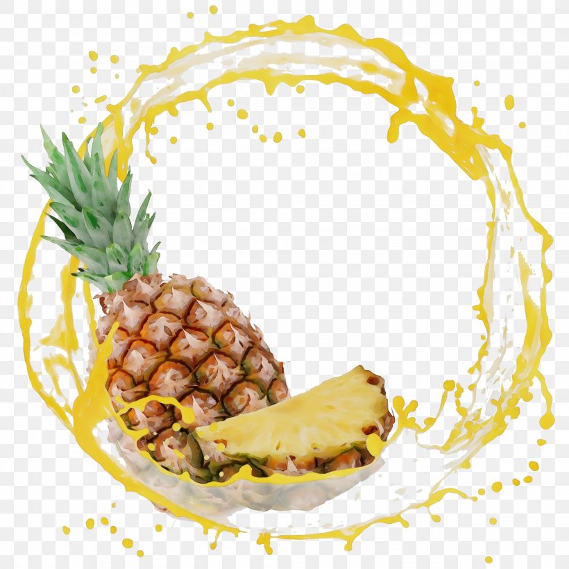 Pineapple, PNG, 2048x2048px, Watercolor, Ananas, Food, Fruit, Paint Download Free