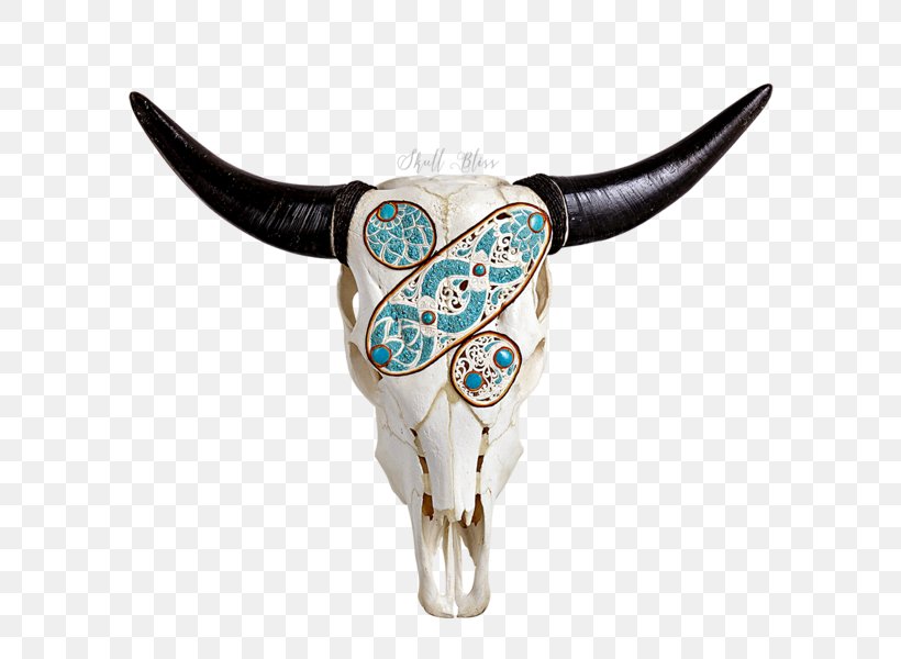 Cattle Turquoise Skull XL Horns, PNG, 600x600px, Cattle, Barbed Wire, Cart, Color, Gemstone Download Free